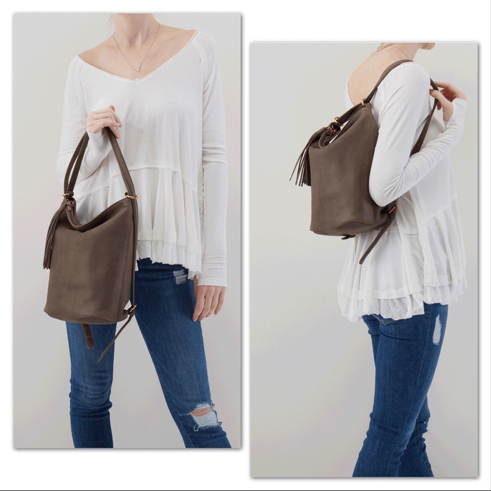 Hobo Blaze Convertible Leather Bucket Backpack